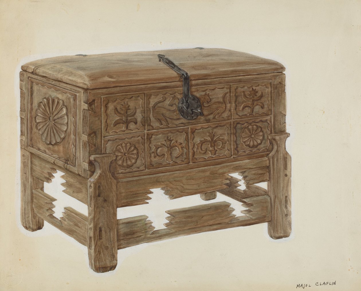 Casa en Mesita vagy Chest on Stand, c. 1939. alkotó: Majel G. Claflin
