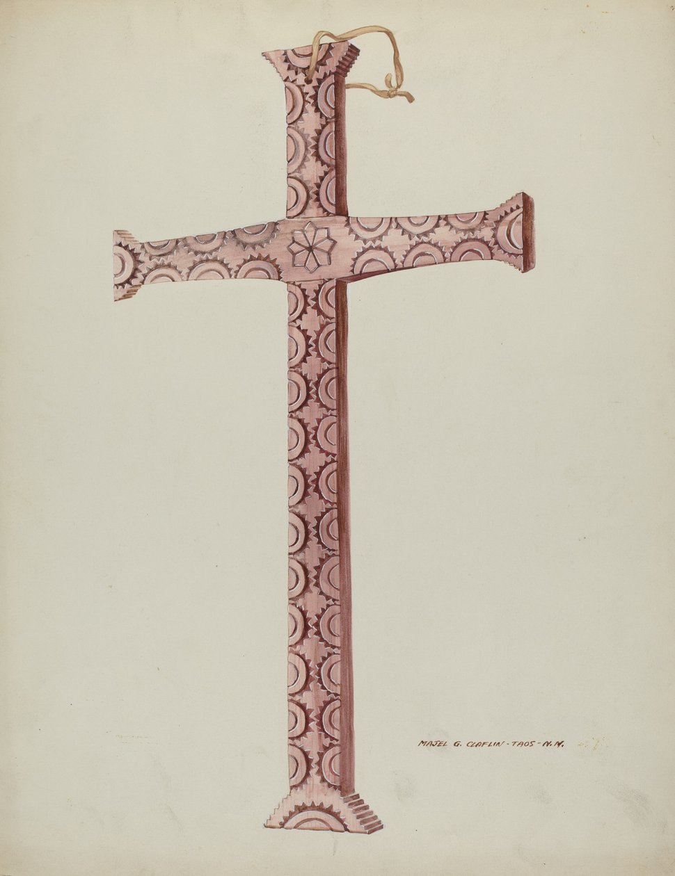 Cédruskereszt, c. 1937. alkotó: Majel G. Claflin