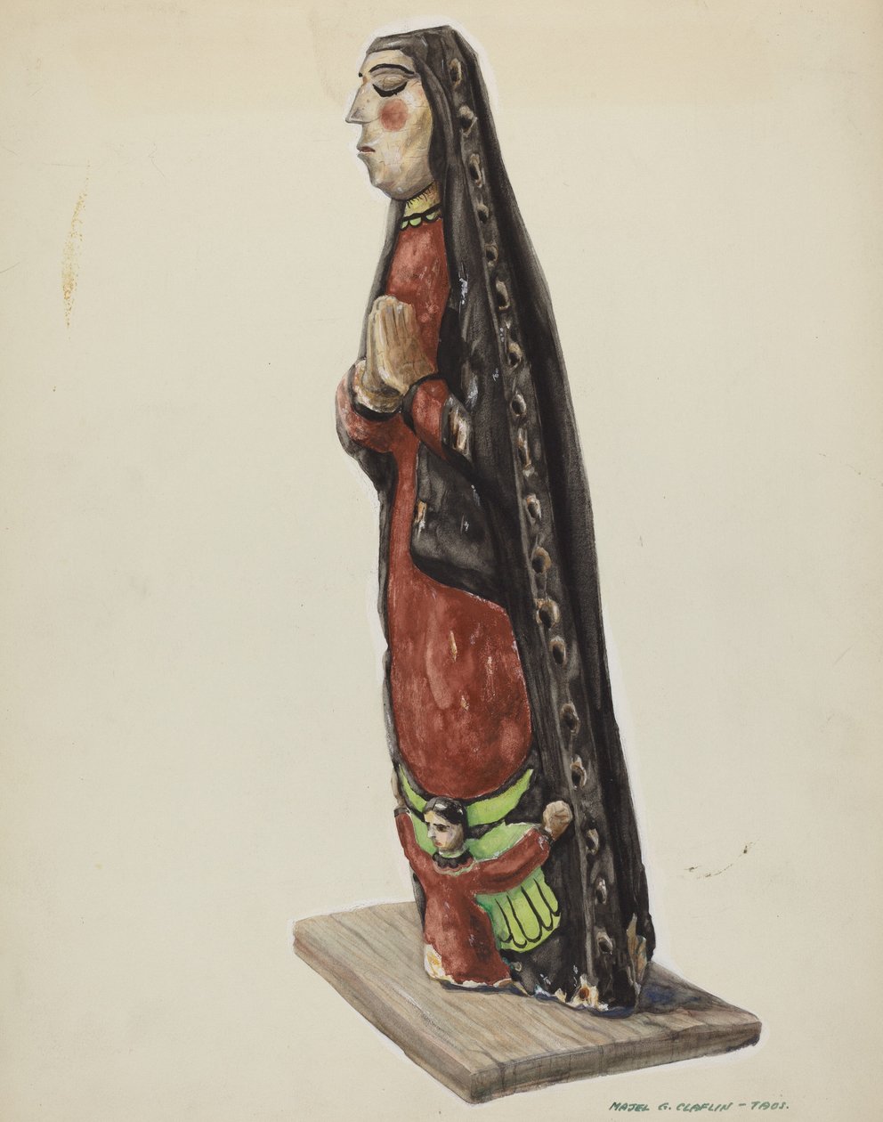Guadalupe Bulto Boldogasszony, c. 1938. alkotó: Majel G. Claflin