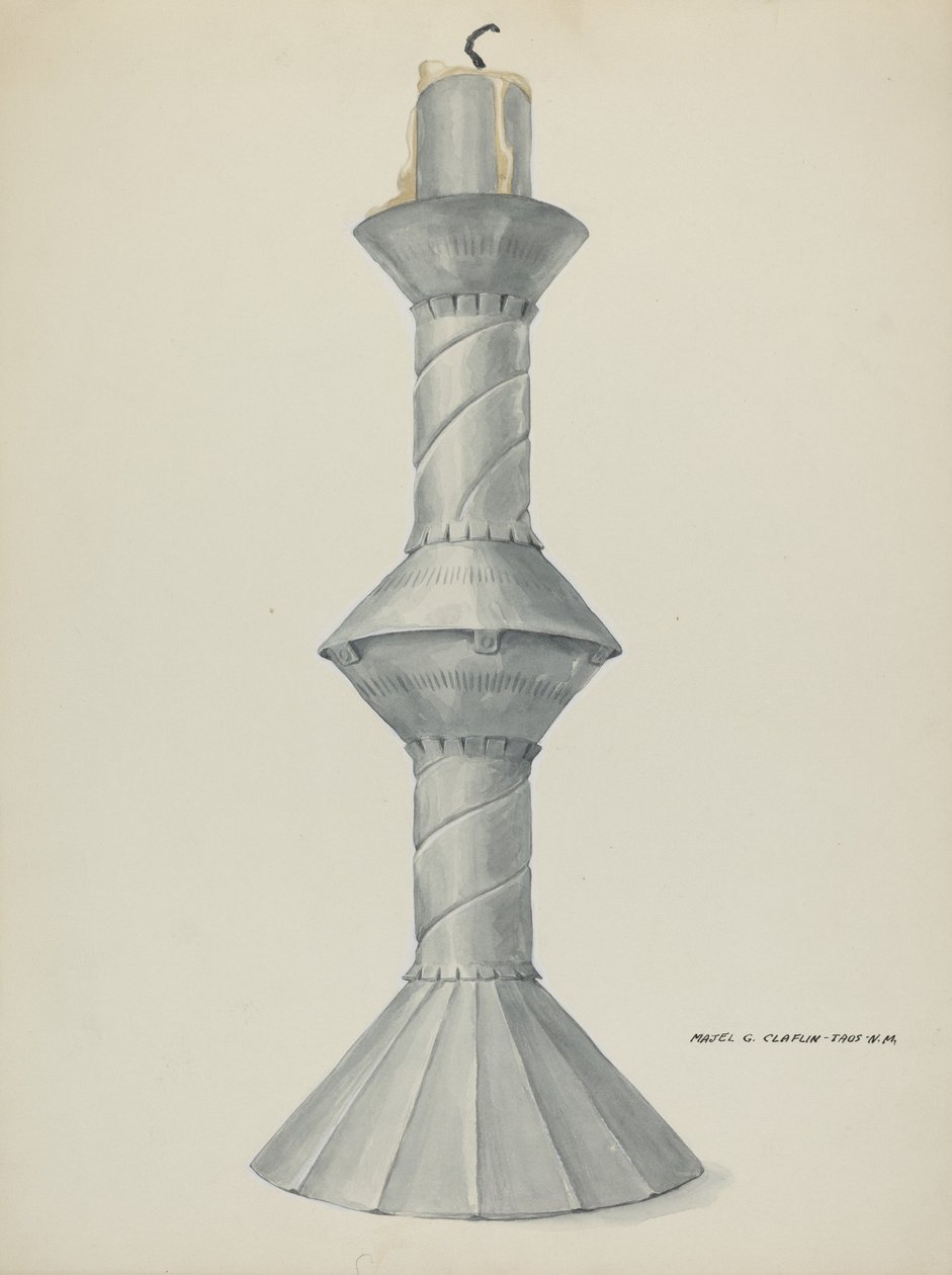 Penitente oltári gyertyatartó, c. 1937. alkotó: Majel G. Claflin