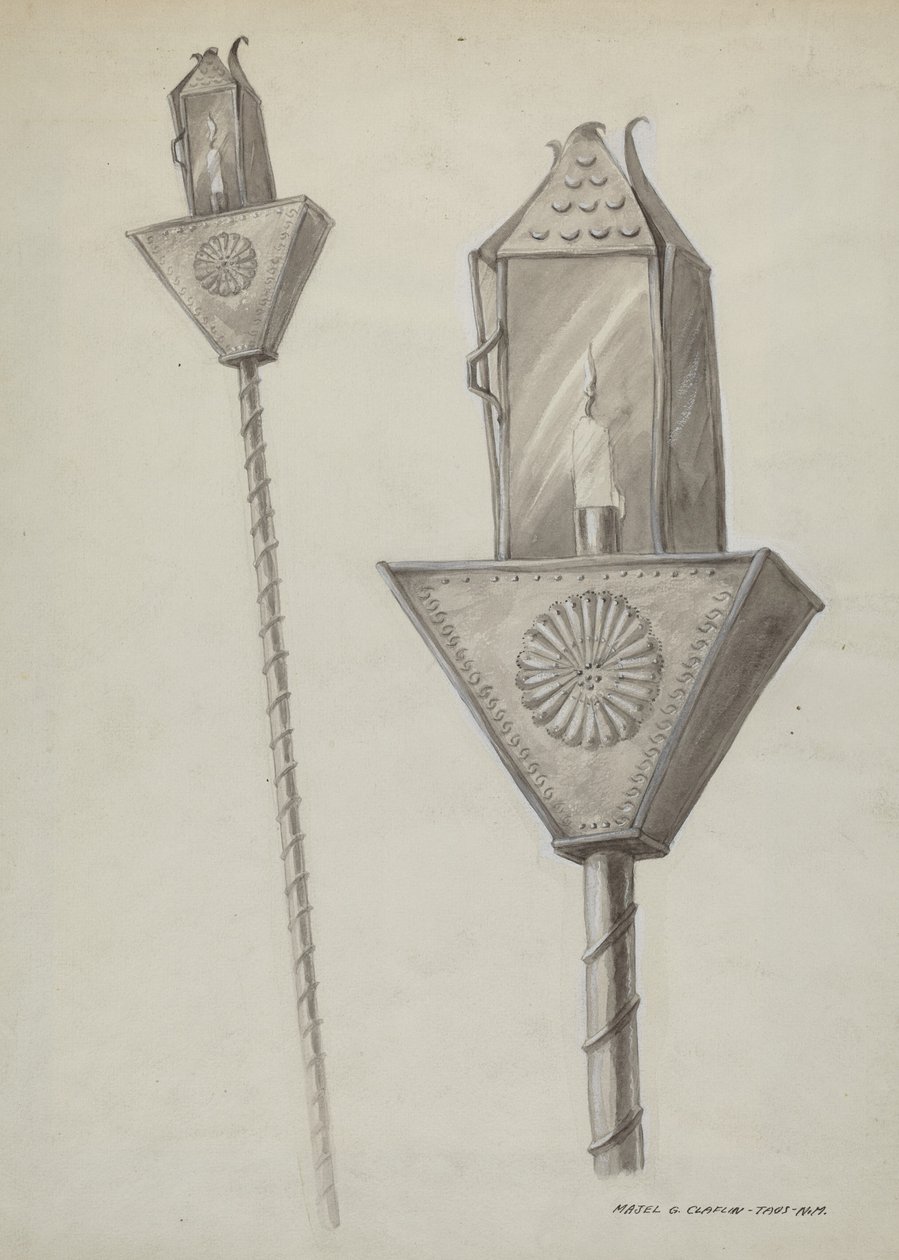 Penitente körmeneti lámpás, c. 1937. alkotó: Majel G. Claflin
