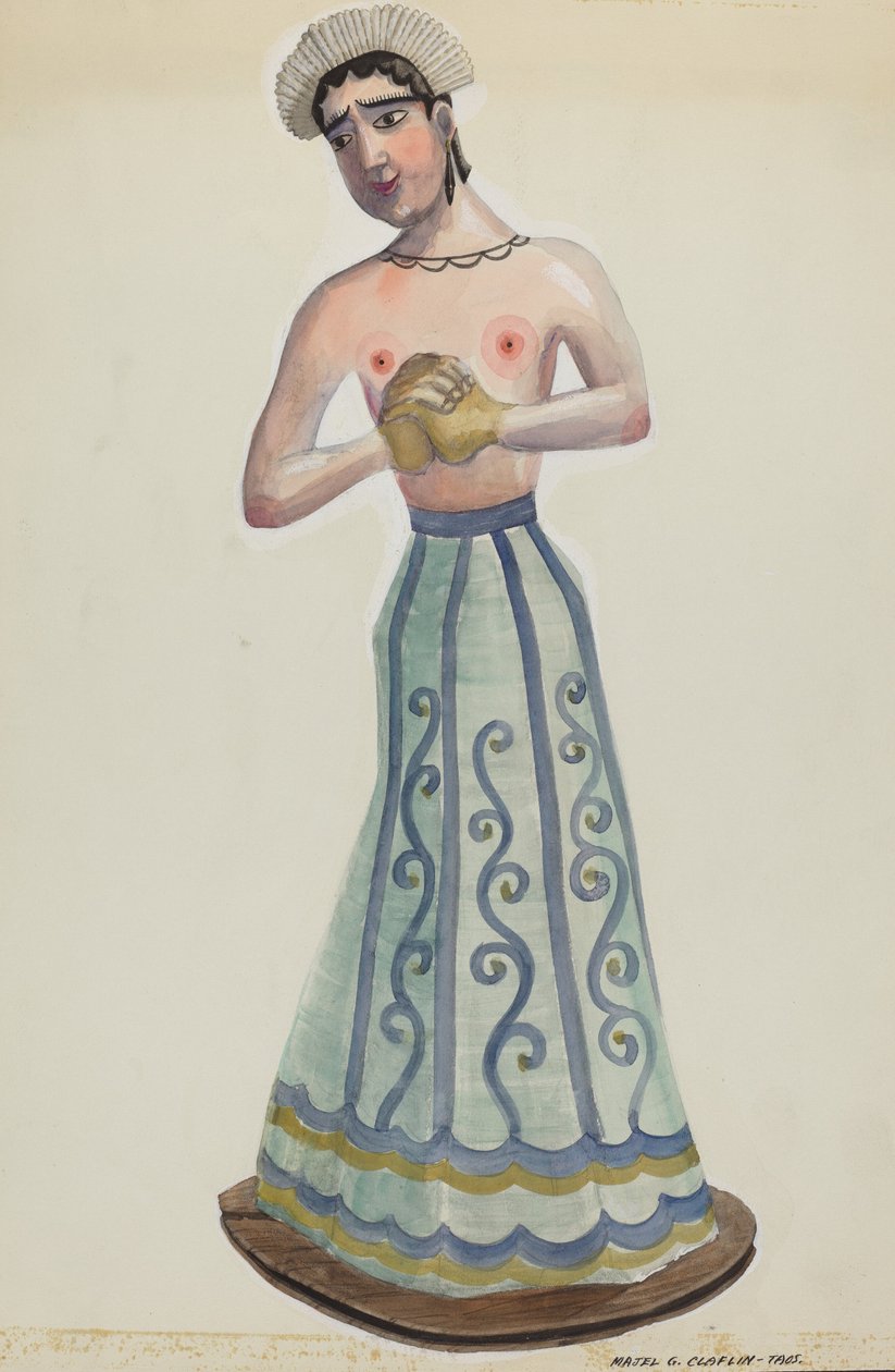 Mikulás a Nyolc Szűzből Egyik Szűz elölnézete, c. 1937. alkotó: Majel G. Claflin