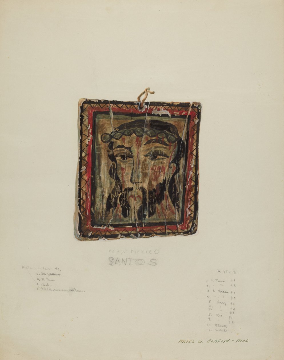 Kis Christo Head - Retablo, c. 1940. alkotó: Majel G. Claflin