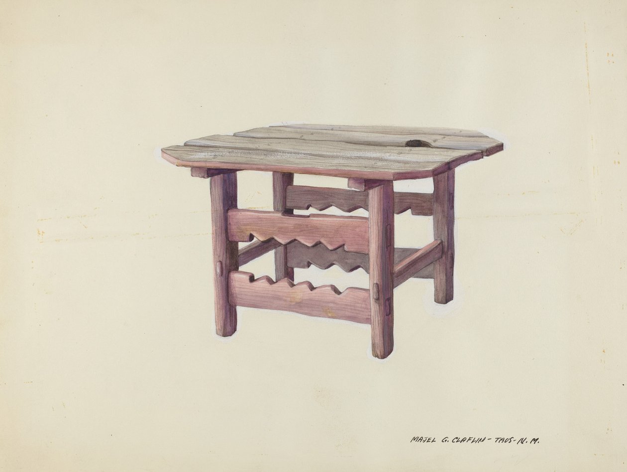 Kis asztal, c. 1937. alkotó: Majel G. Claflin