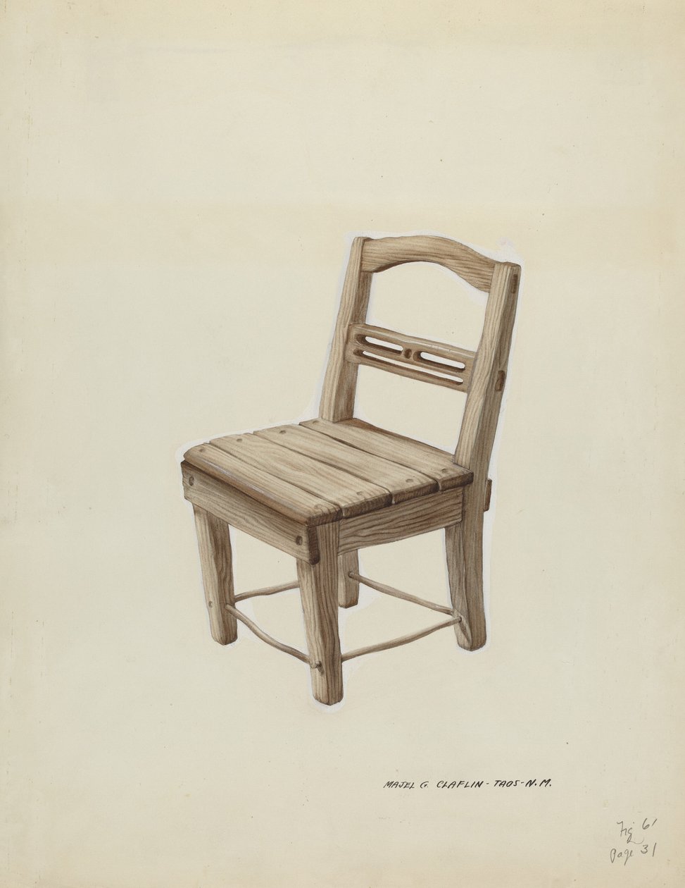 Kis faszék, c. 1937. alkotó: Majel G. Claflin