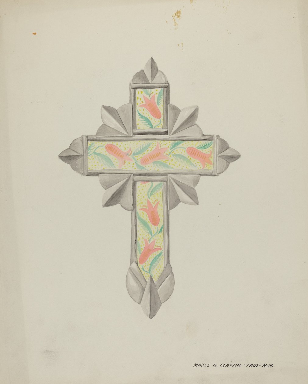 Tin & Wall Paper Cross, c. 1937. alkotó: Majel G. Claflin