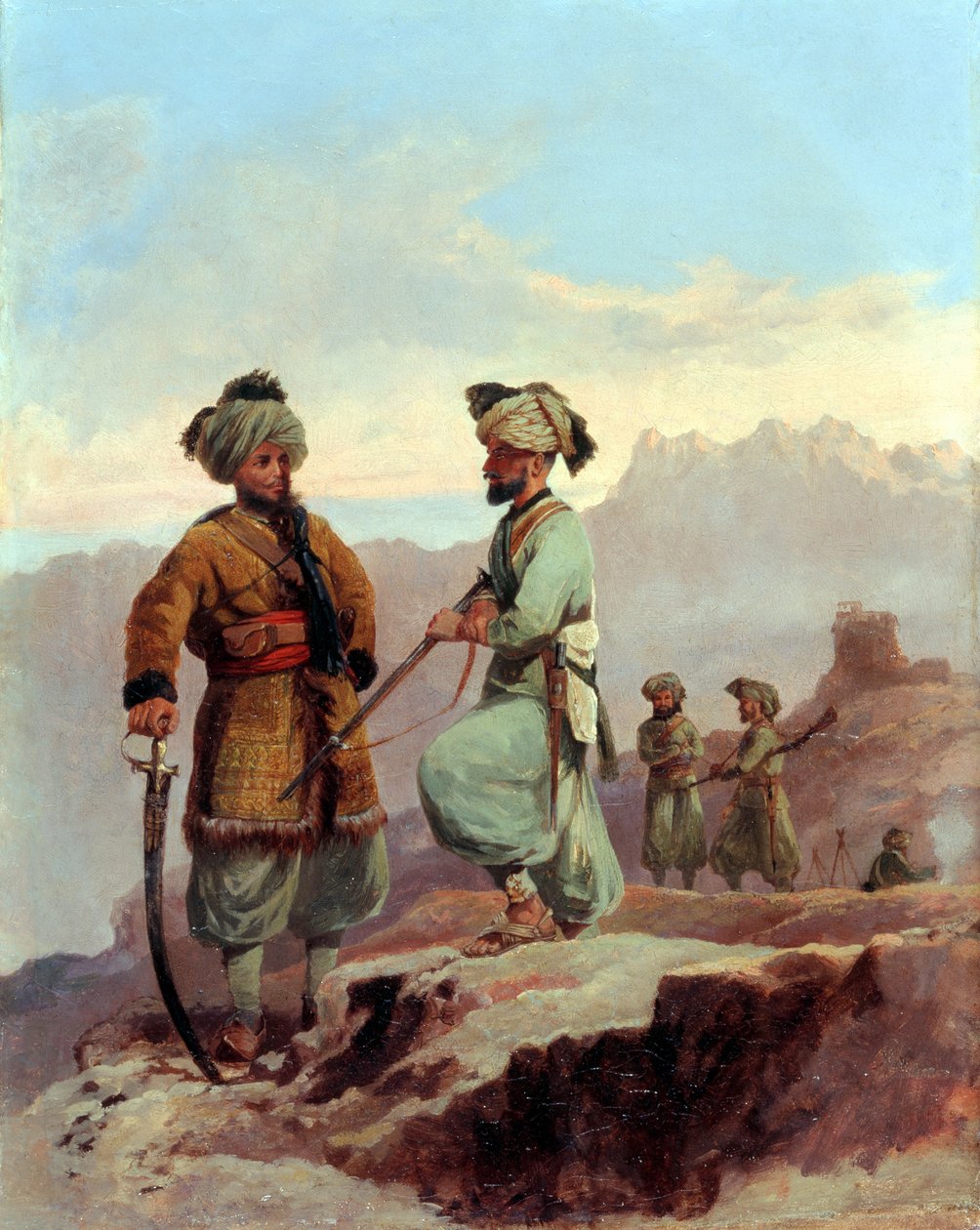 A Picket, 20. pandzsábi bengáli bennszülött gyalogsági ezred, északnyugati határ, 1868 körül alkotó: Major General Walter Fane