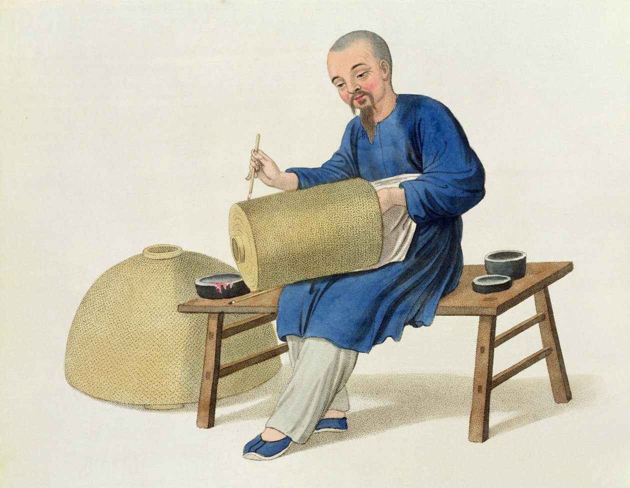 Lámpásfestő, 20. tábla a „Kína jelmeze”-ből, J. Dadley metszete, 1800 alkotó: Major George Henry Mason