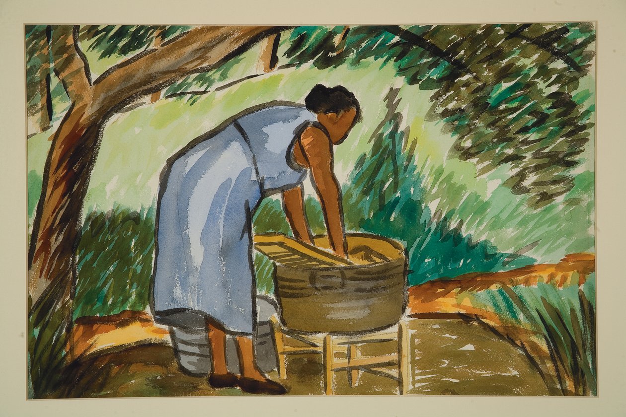 Nőmosás, c. 1934 (akvarell) alkotó: Malvin Gray Johnson