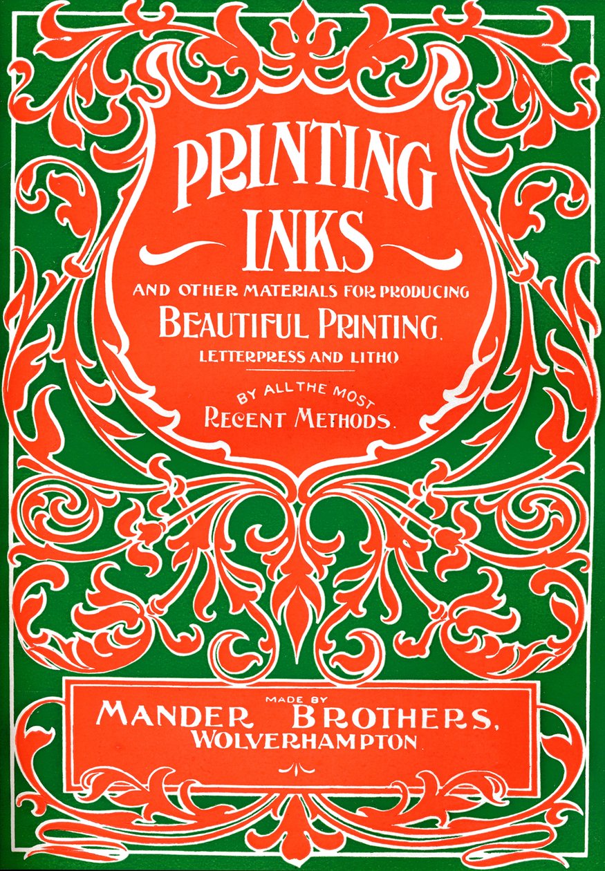Nyomdafestékek és egyéb anyagok gyönyörű nyomatok készítéséhez - hirdetés, 1916 alkotó: Mander Brothers