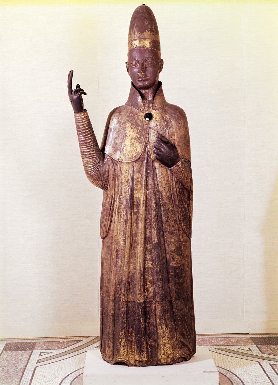 VIII. Bonifác pápa (1235-1303) szobra 1301 (bronz) alkotó: Manno di Bandino