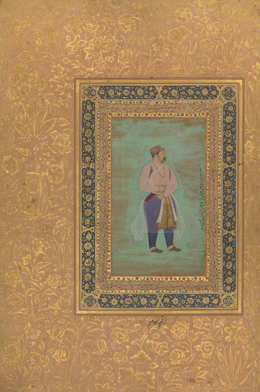 recto: Danyal herceg portréja, Folio a Shah Jahan albumból, recto: 16. század vége. alkotó: Manohar