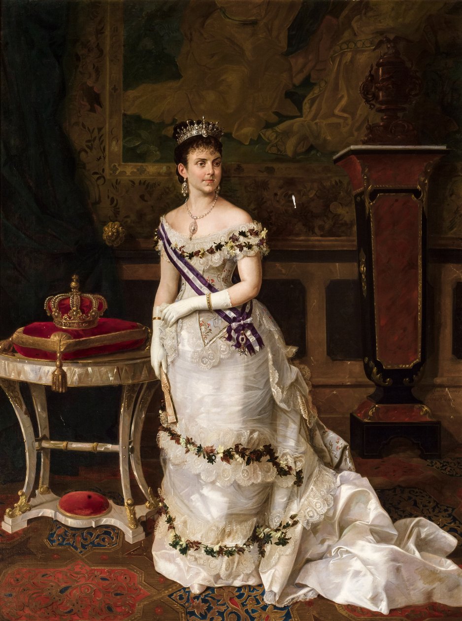 Maria de las Mercedes de Orleans királynő alkotó: Manuel Cabral y Aguado Bejarano