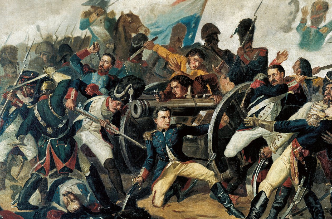A spanyol függetlenségi háború (1808-1814) a lakosság fellázad I. Napóleon francia megszállása ellen (részlet) alkotó: Manuel (after) Castellano