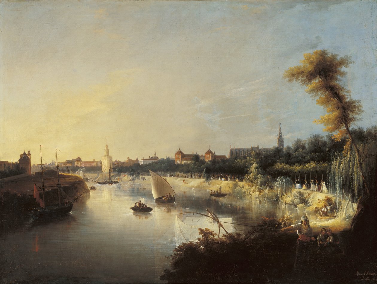 Kilátás a Guadalquivir folyóra alkotó: Manuel Barron y Carrillo