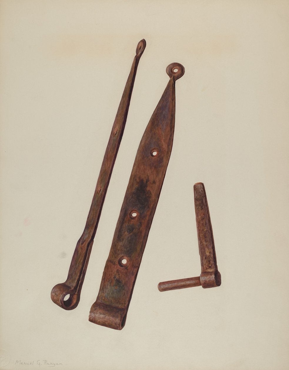 Zsanérok és csavarok, c. 1939. alkotó: Manuel G. Runyan