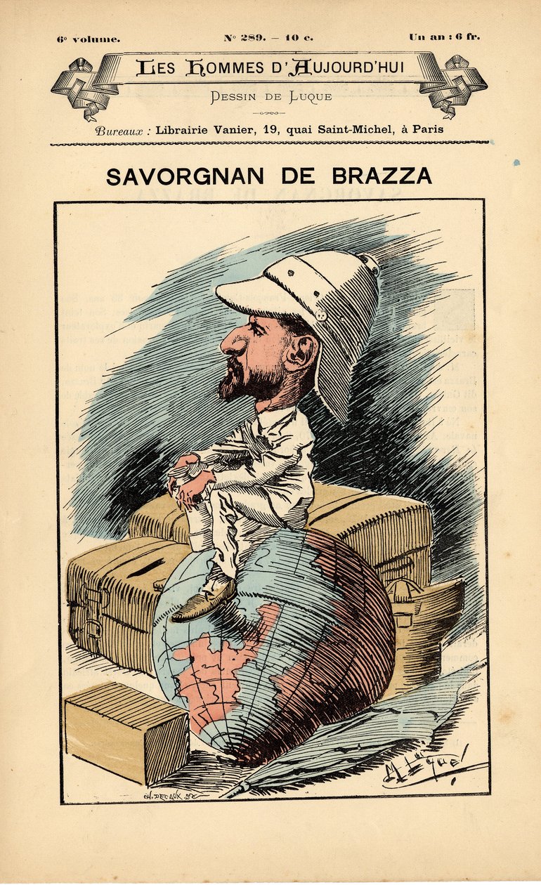 A mai emberek borítója, 289. szám, Manuel Luque (1854-1919) illusztrációja: Colonization Colonialism Colonies - Explorer, Pierre Savorgnan de Brazza (1852-1905) - Föld alkotó: Manuel Luque