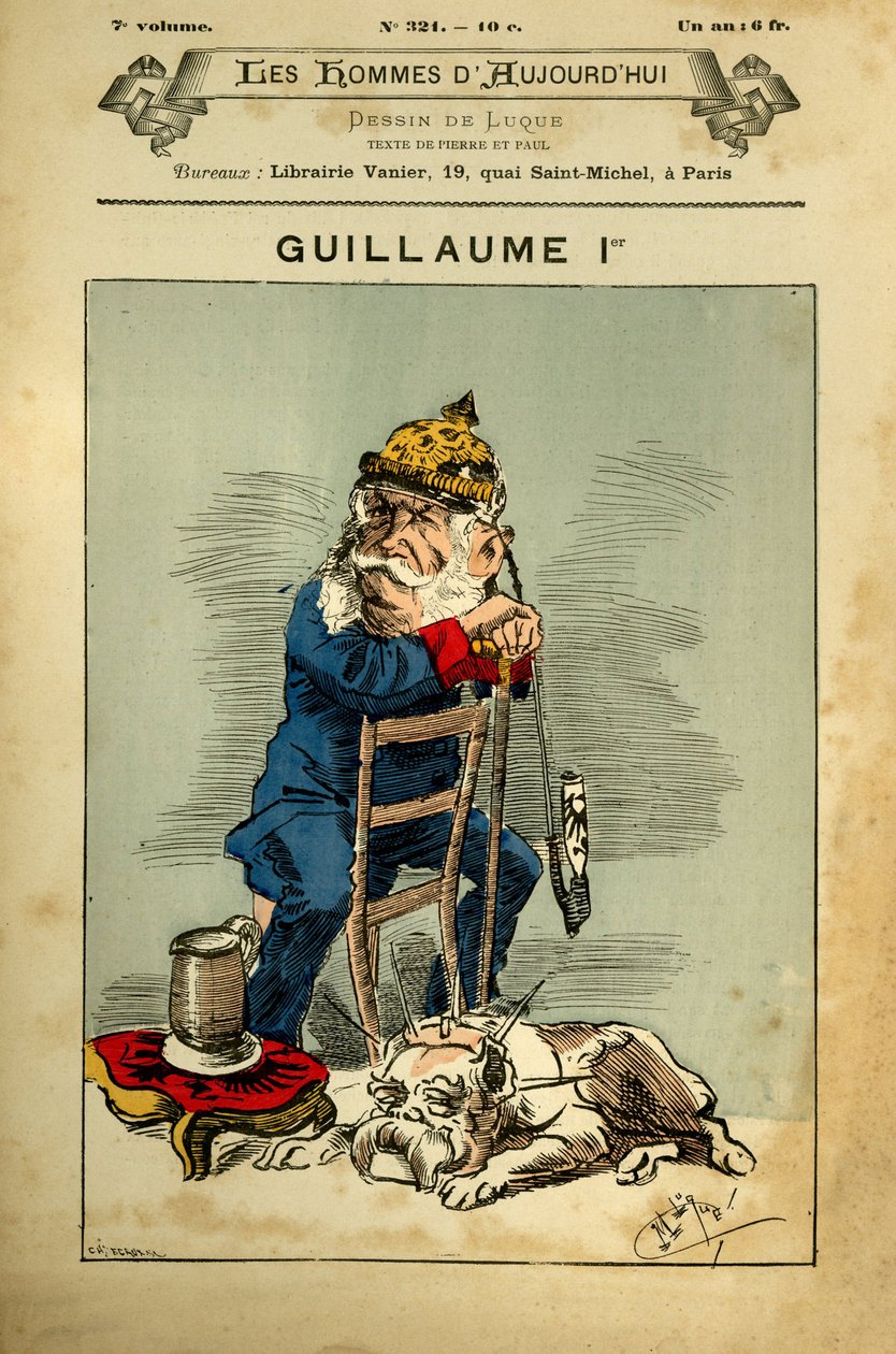 A 321. szám A mai férfiak címlapja, Manuel Luque (1854-1919) illusztrációja: Németország Poroszország - Bismarck Otto Von, I. Vilmos alkotó: Manuel Luque