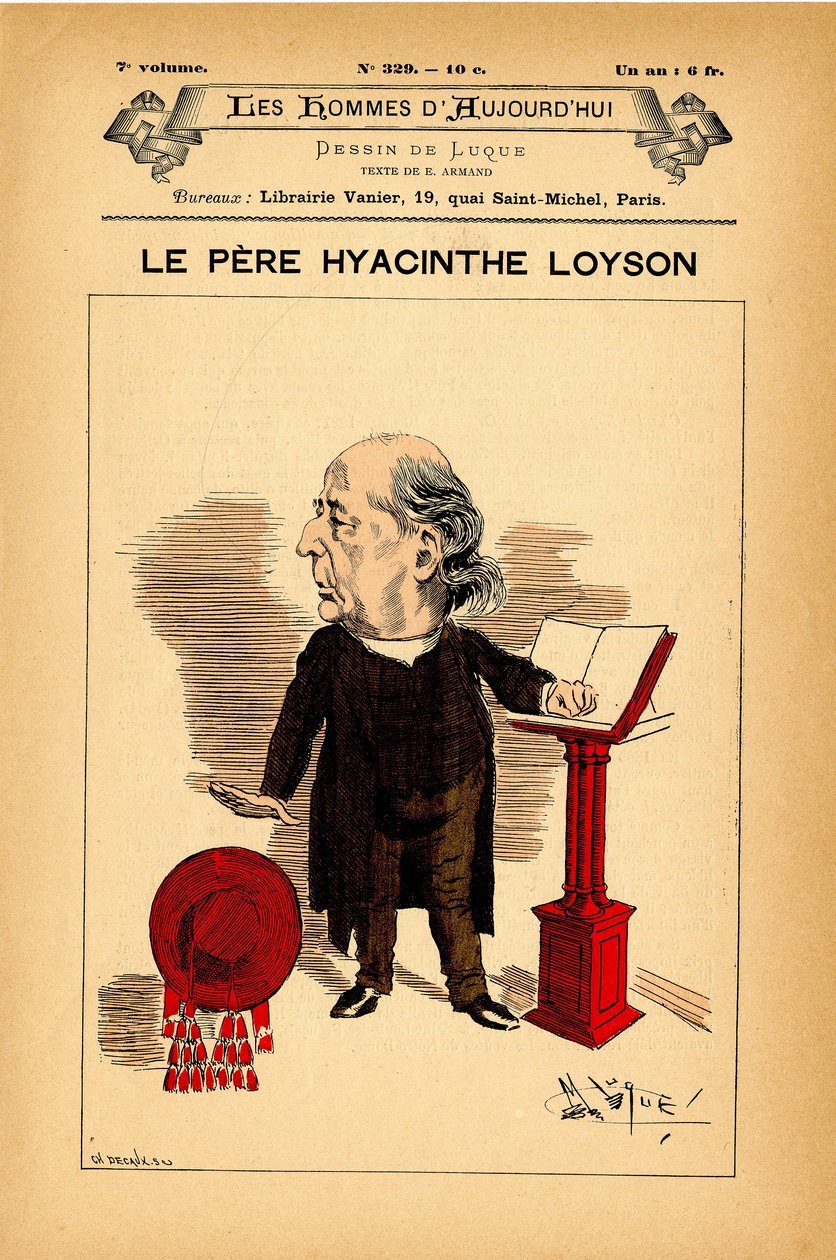 A The Men of Today, 329. szám borítója, Manuel Luque (1854-1919) illusztrációja: Loyson Hyacinthe (Hyacinthe atya) (1827-1912) alkotó: Manuel Luque