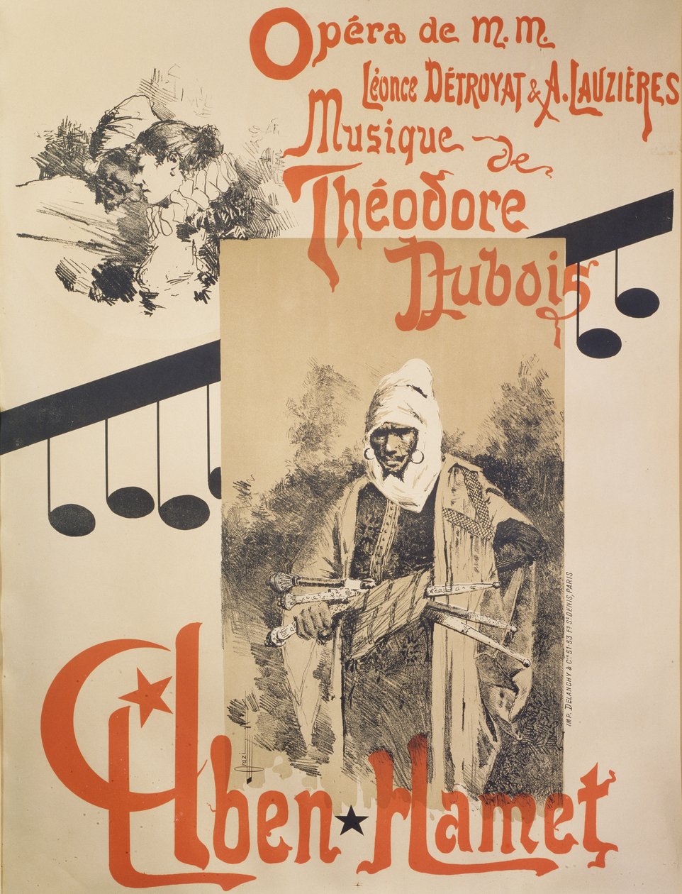 Aben Hamet, opera plakátja alkotó: Manuel Orazi