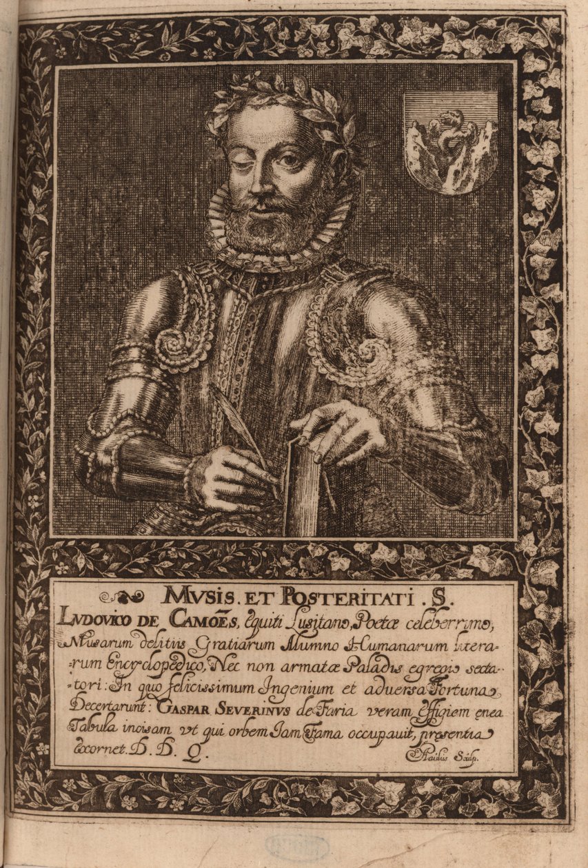 Luís Vaz de Camões költő portréja 1524-1580 körül, 1624. alkotó: Manuel Severim de Faria