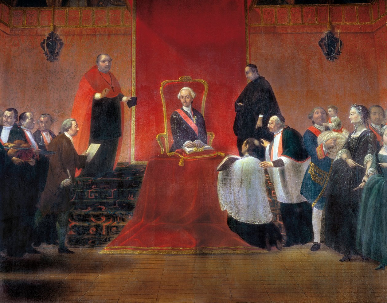 III. Károly a barcelonai kanonokság birtokbavétele 1759-ben, részlet alkotó: Manuel Tramulles