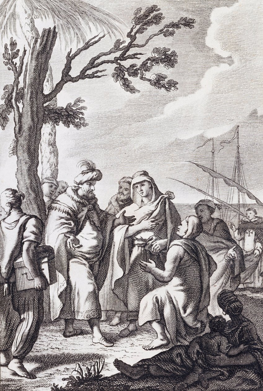 Illusztráció Miguel de Cervantes „Az algíri szerződéshez”. alkotó: Manuel de la Cruz y Cano