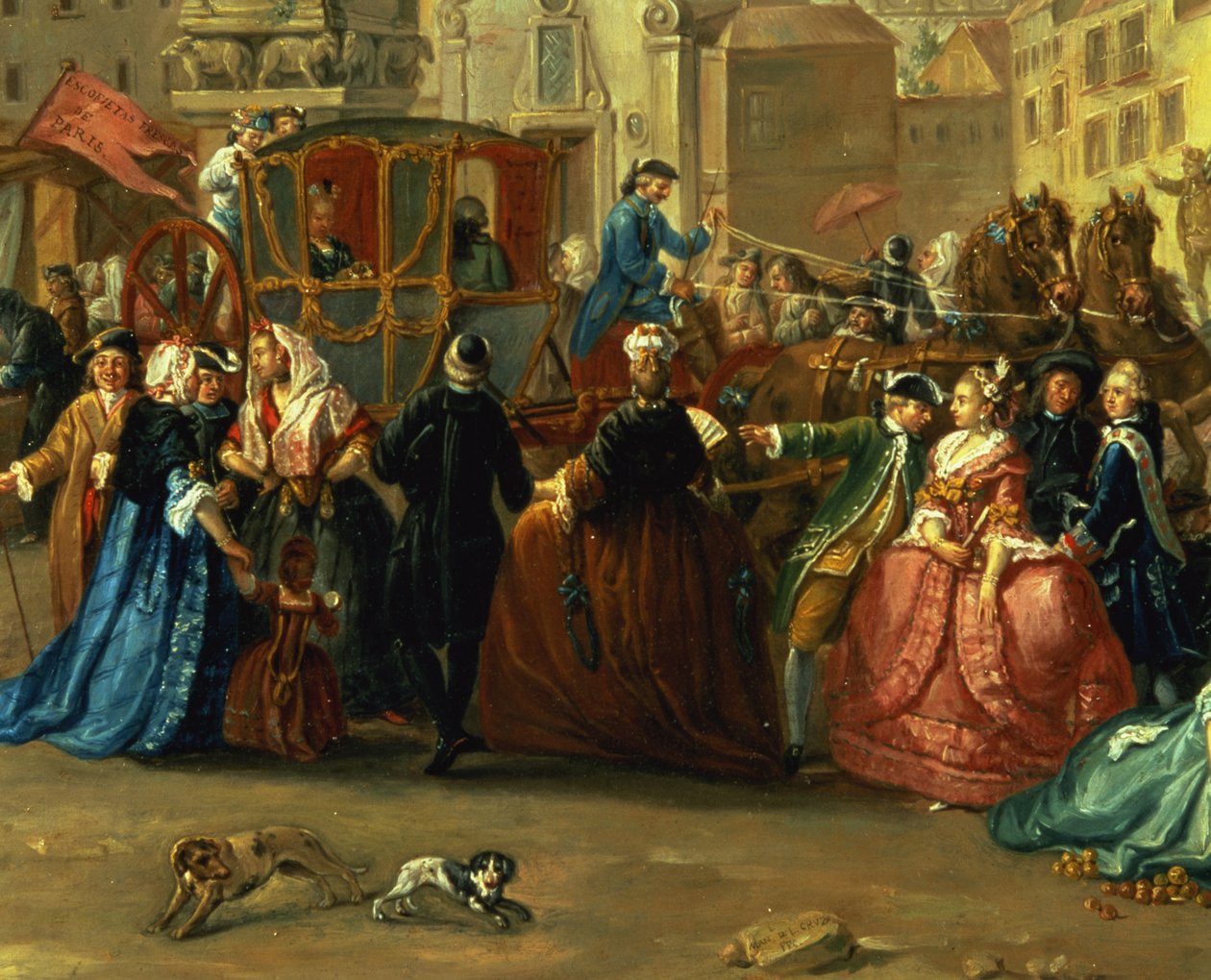 Madridi Vásár a Plaza de la Cebada-ban (olaj, vászon) (106419 részlet) alkotó: Manuel de la Cruz y Cano