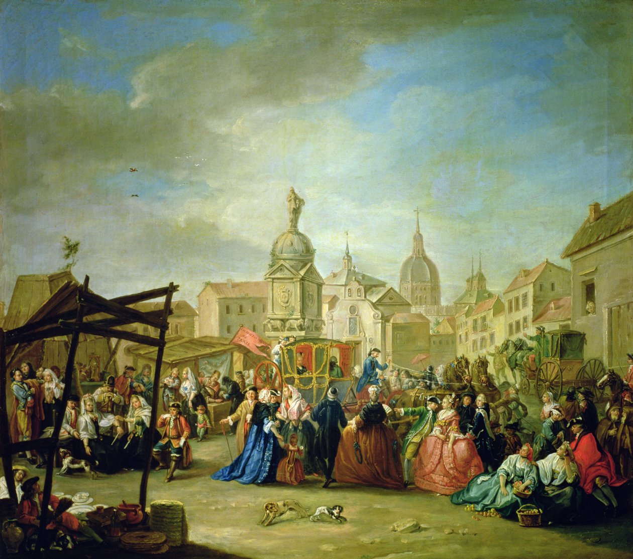 Madridi Vásár a Plaza de la Cebada-ban (olaj, vászon) (a részletekért lásd: 113060) alkotó: Manuel de la Cruz y Cano