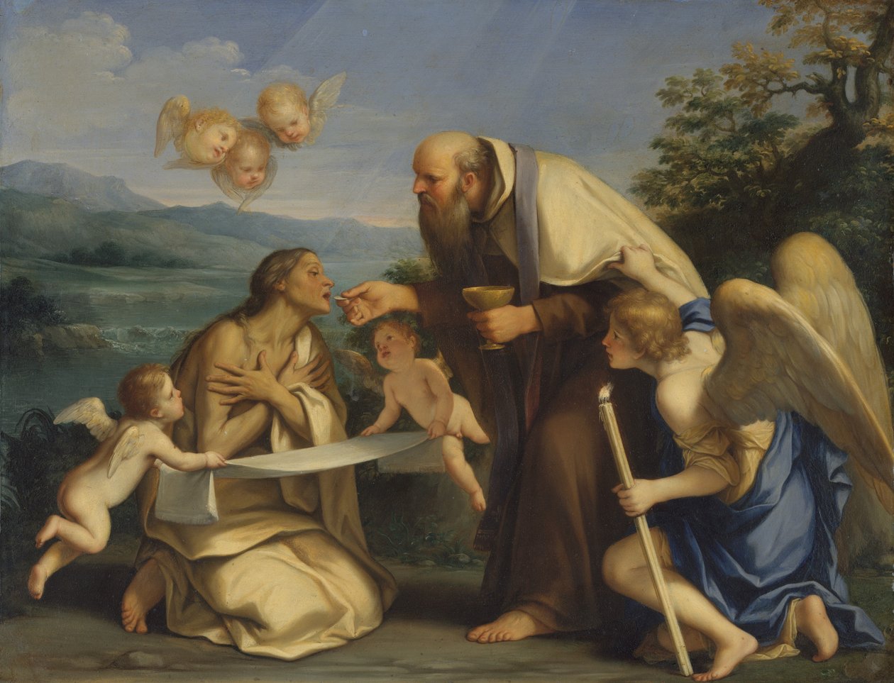 Egyiptomi Szent Mária utolsó áldozása, 1680. alkotó: Marc Antonio Franceschini