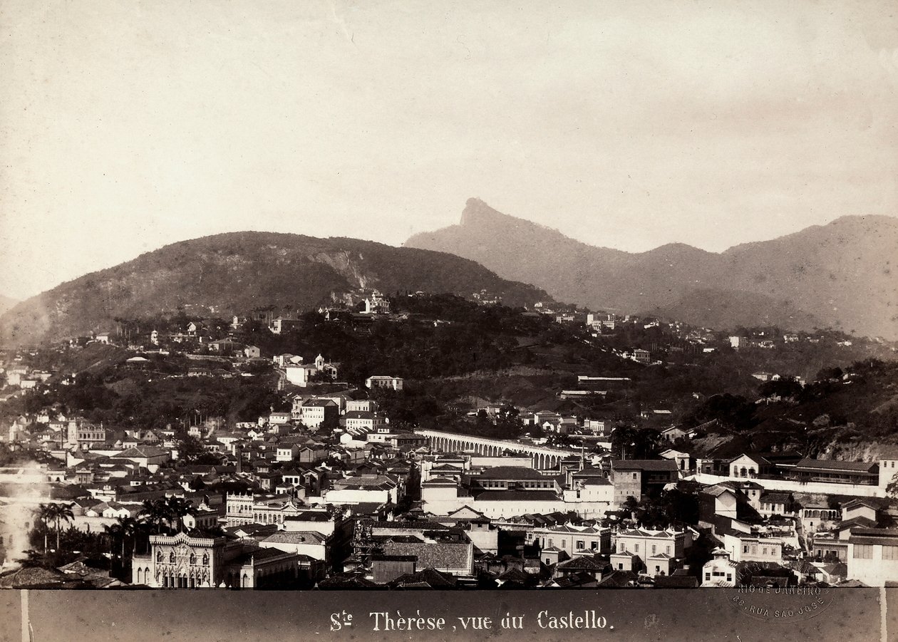 Santa Teresa kilátása Brazíliában, 1880-90 körül (f/w fotó) alkotó: Marc Ferrez