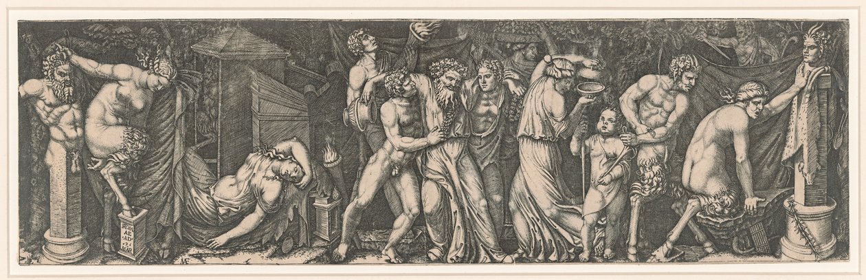 Bacchanalia, kb 1510-1511. alkotó: Marcantonio Raimondi