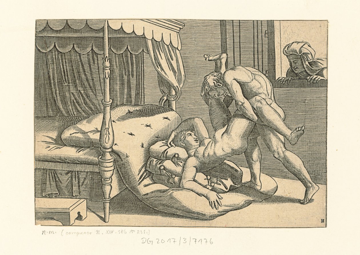 Én Modi. 9. pozíció, 1530-1540. alkotó: Marcantonio, Raimondi
