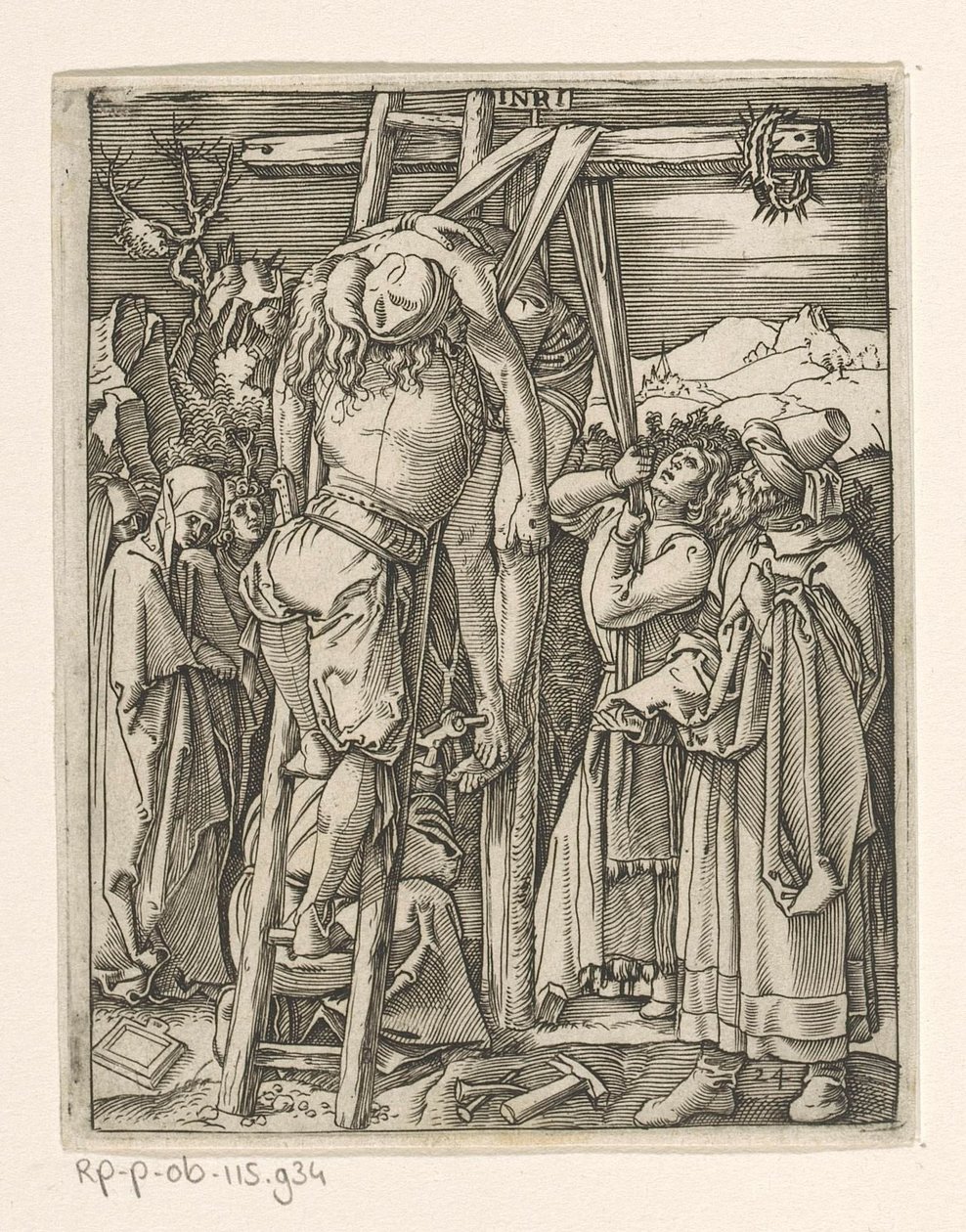 Keresztvétel Krisztus szenvedése (sorozat címe) alkotó: Marcantonio Raimondi