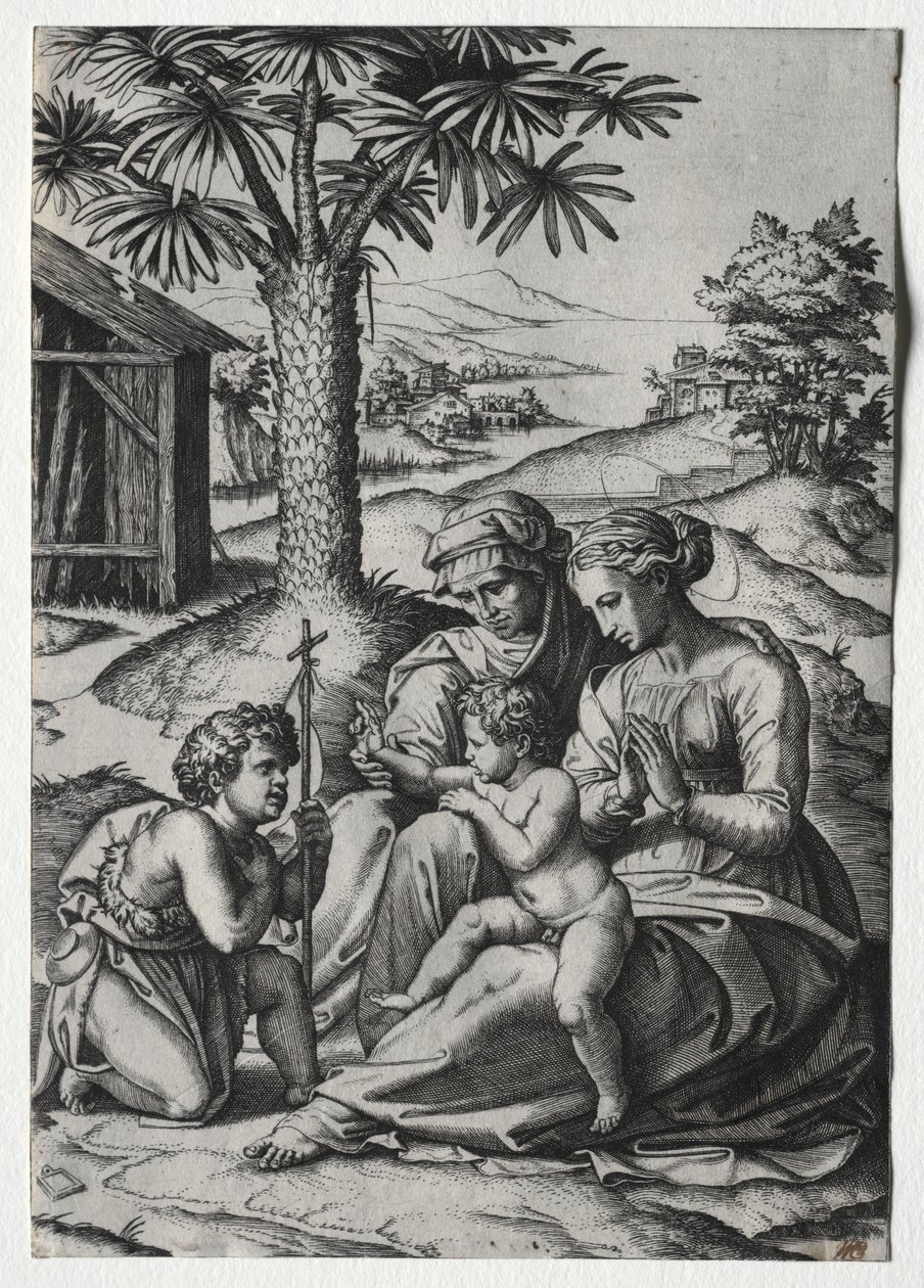 Pálmafa Madonna alkotó: Marcantonio Raimondi