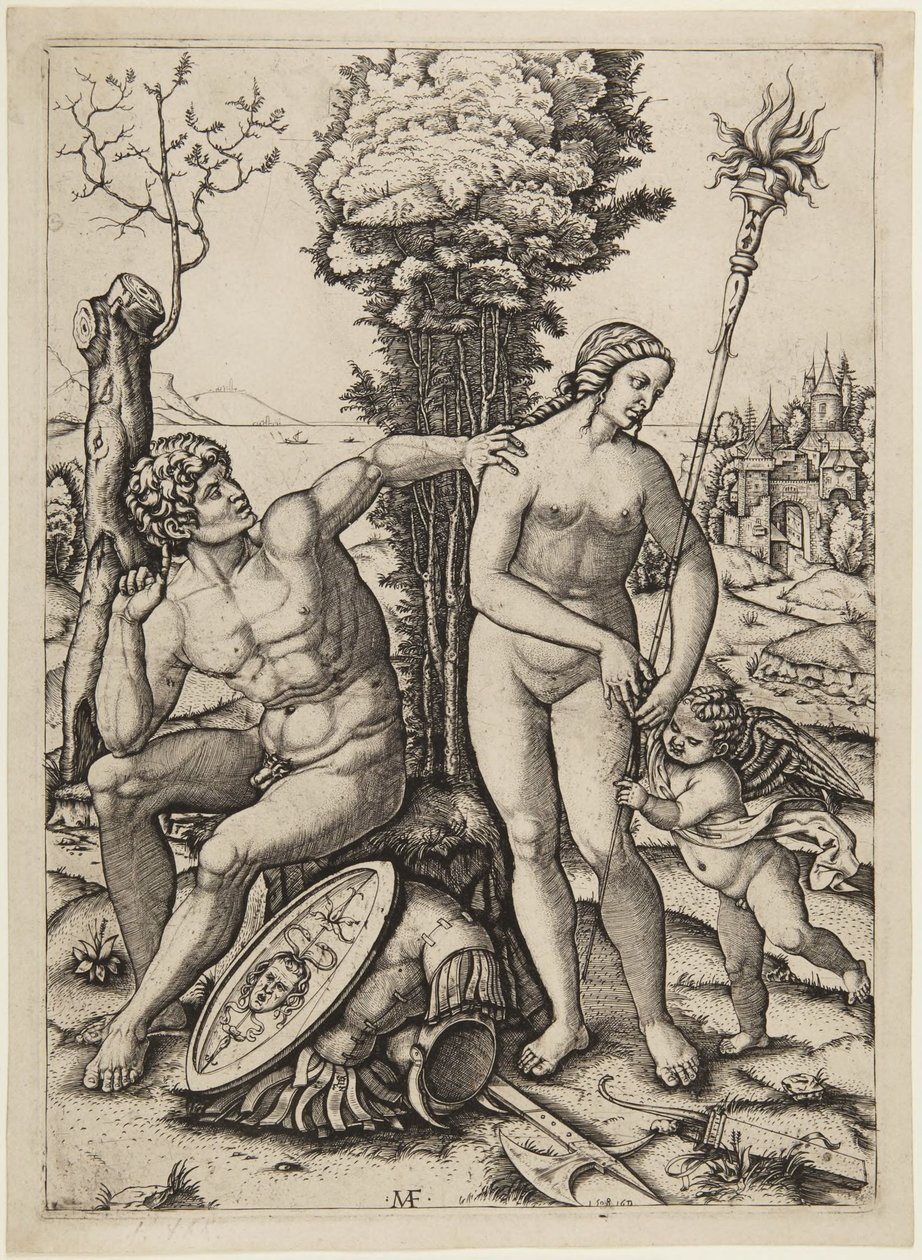 Mars, Vénusz és Ámor alkotó: Marcantonio Raimondi
