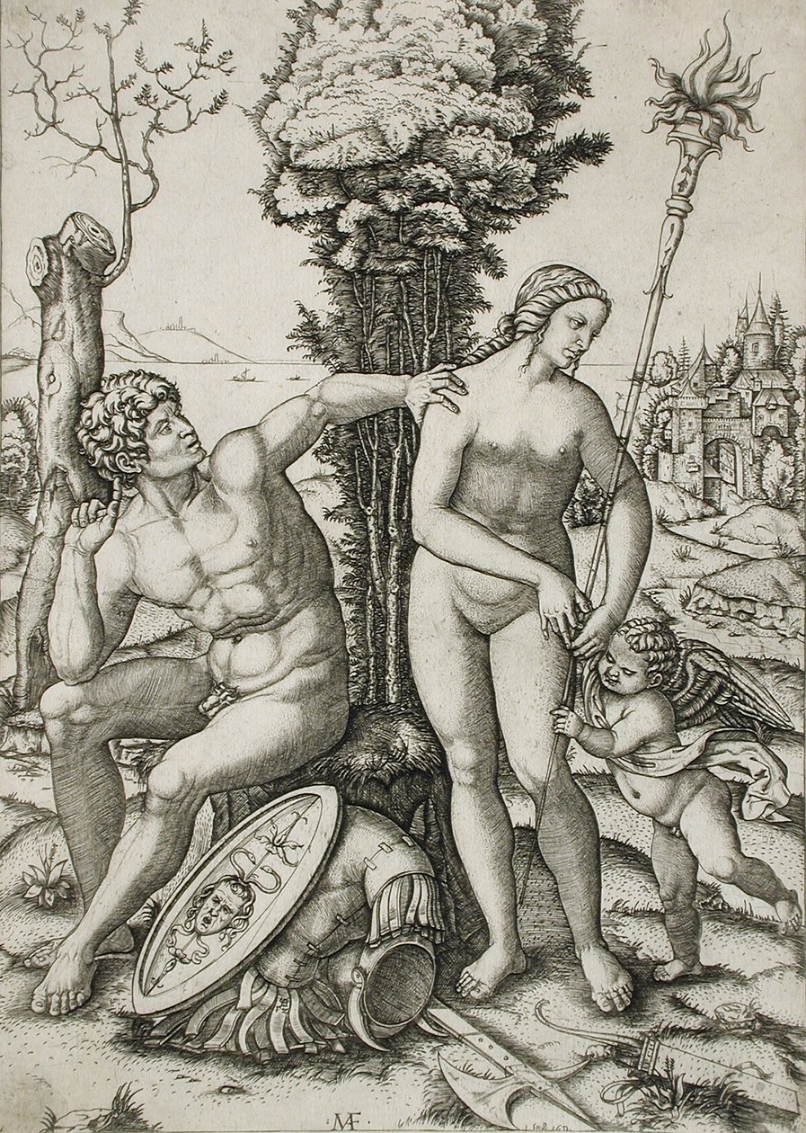 Mars, Vénusz és Ámor alkotó: Marcantonio Raimondi