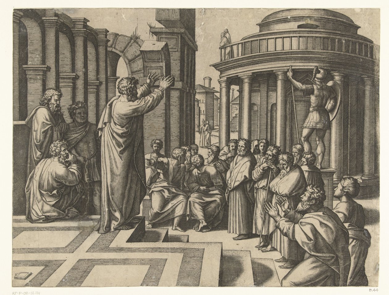 Pál Athénban prédikál alkotó: Marcantonio Raimondi