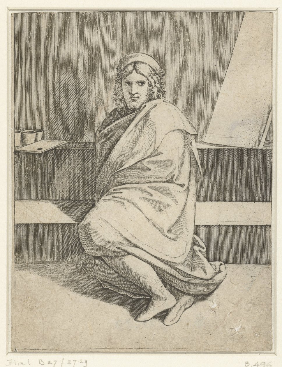Raphael festő portréja alkotó: Marcantonio Raimondi