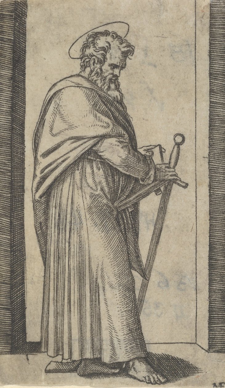 Szent Pál, kard a jobb kezében, a 