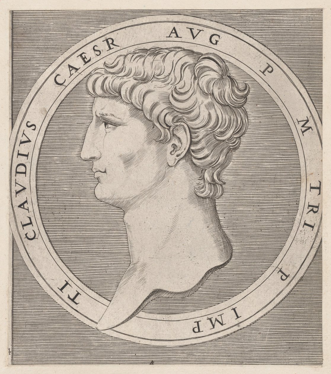 A nagyszerűség római tükre: Claudius, A tizenkét Caesarból, kb. 1500-1534., kb. 1500-1534. alkotó: Marcantonio Raimondi