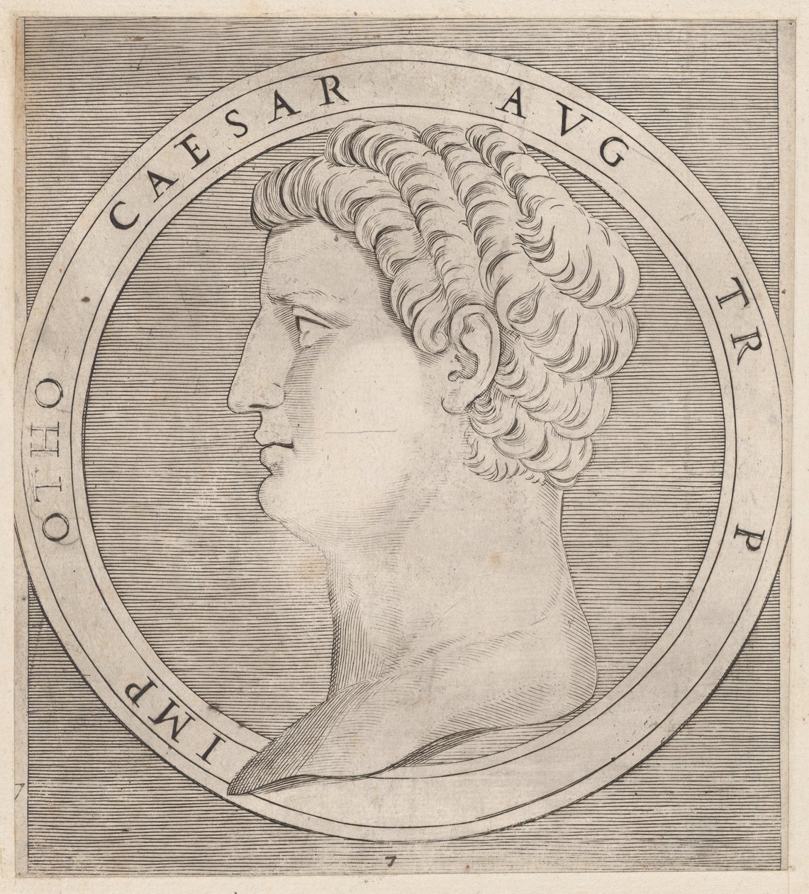 A római nagyszerűség tükre: Otho, A tizenkét császárból, kb. 1500-1534., kb. 1500-1534. alkotó: Marcantonio Raimondi