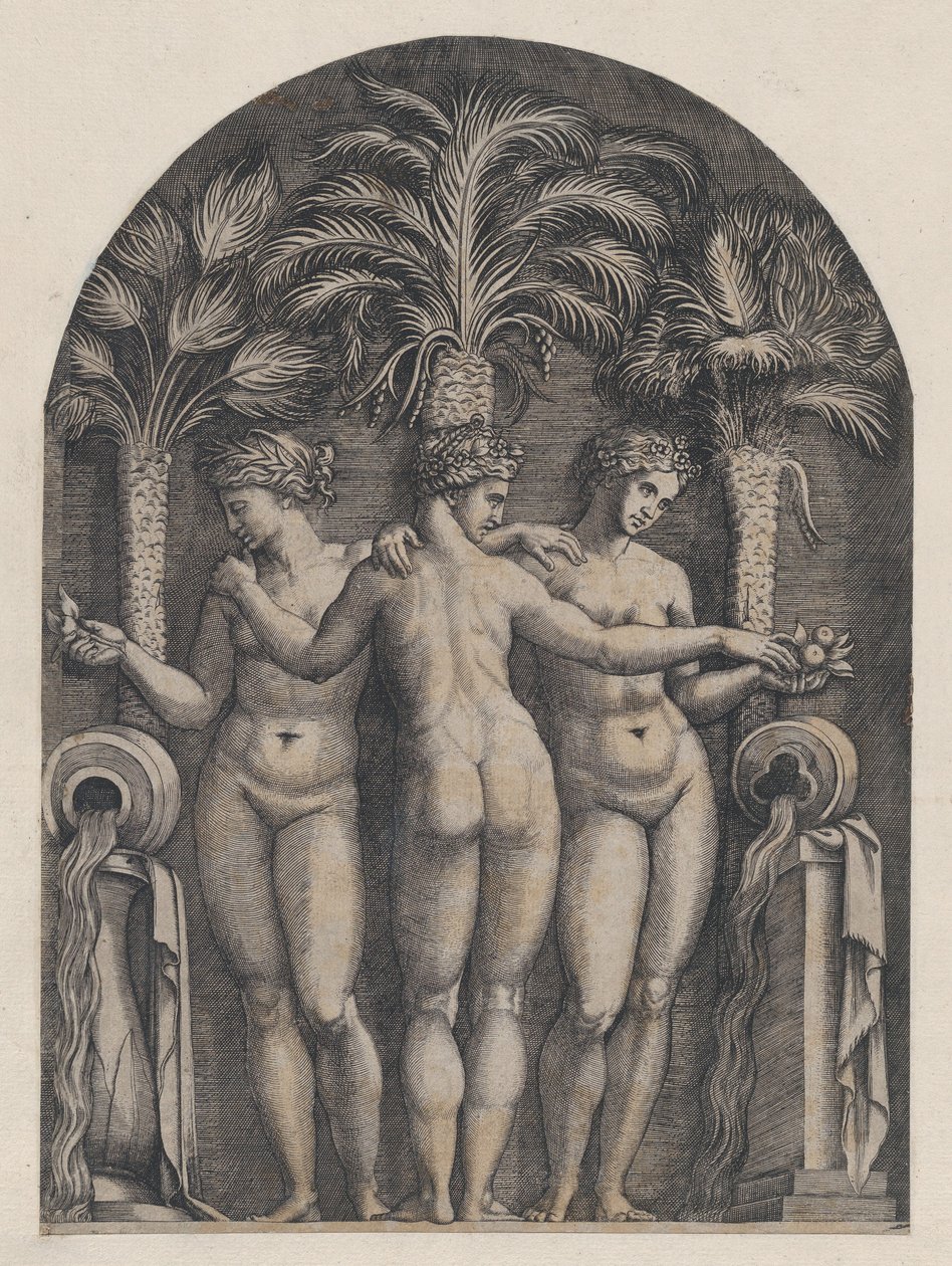 A római nagyszerűség tükre: A három grácia, kb. 1500-1534., kb. 1500-1534. alkotó: Marcantonio Raimondi