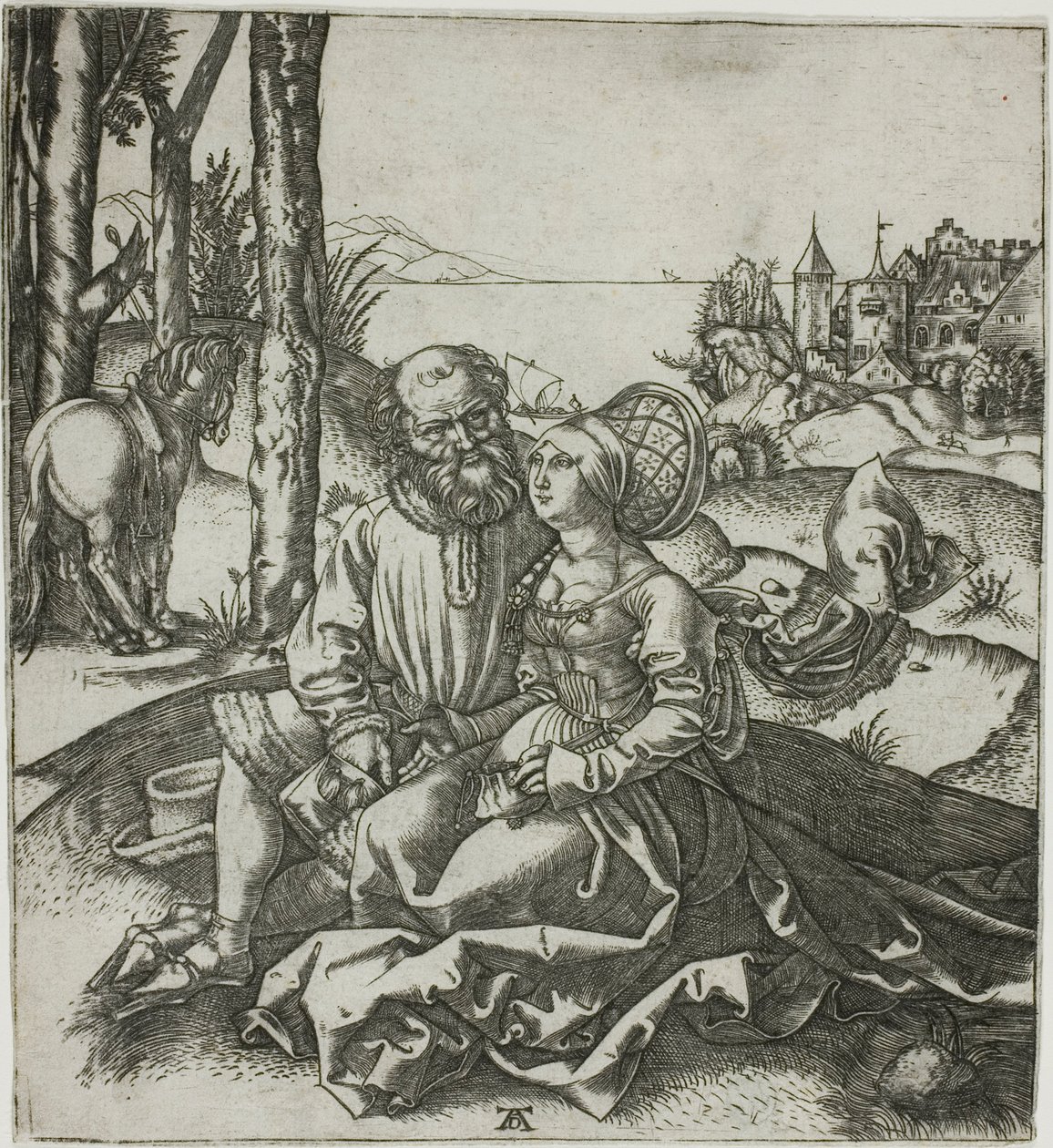 A rosszul összeválogatott pár (A szerelem ajánlata) alkotó: Marcantonio Raimondi