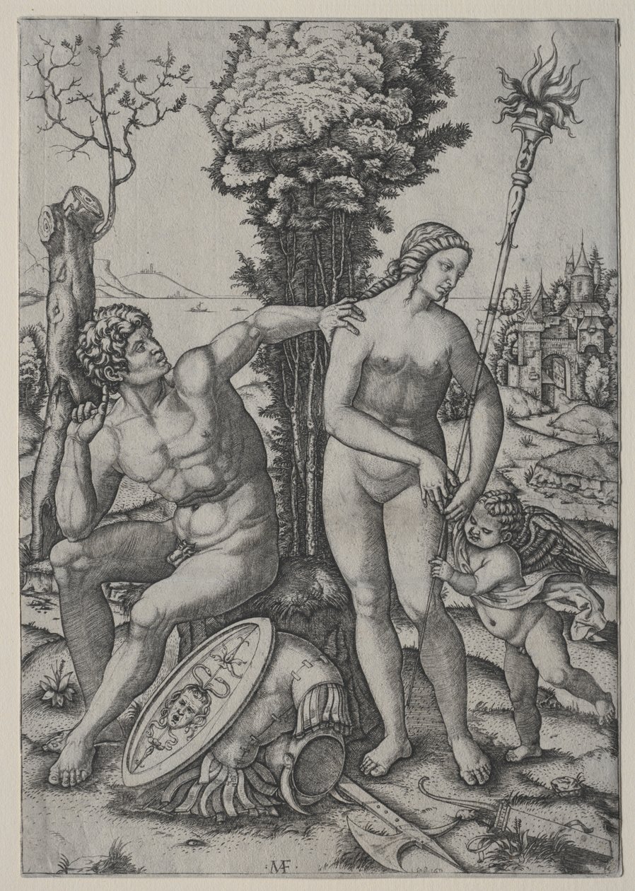 Vénusz, Mars és Ámor alkotó: Marcantonio Raimondi