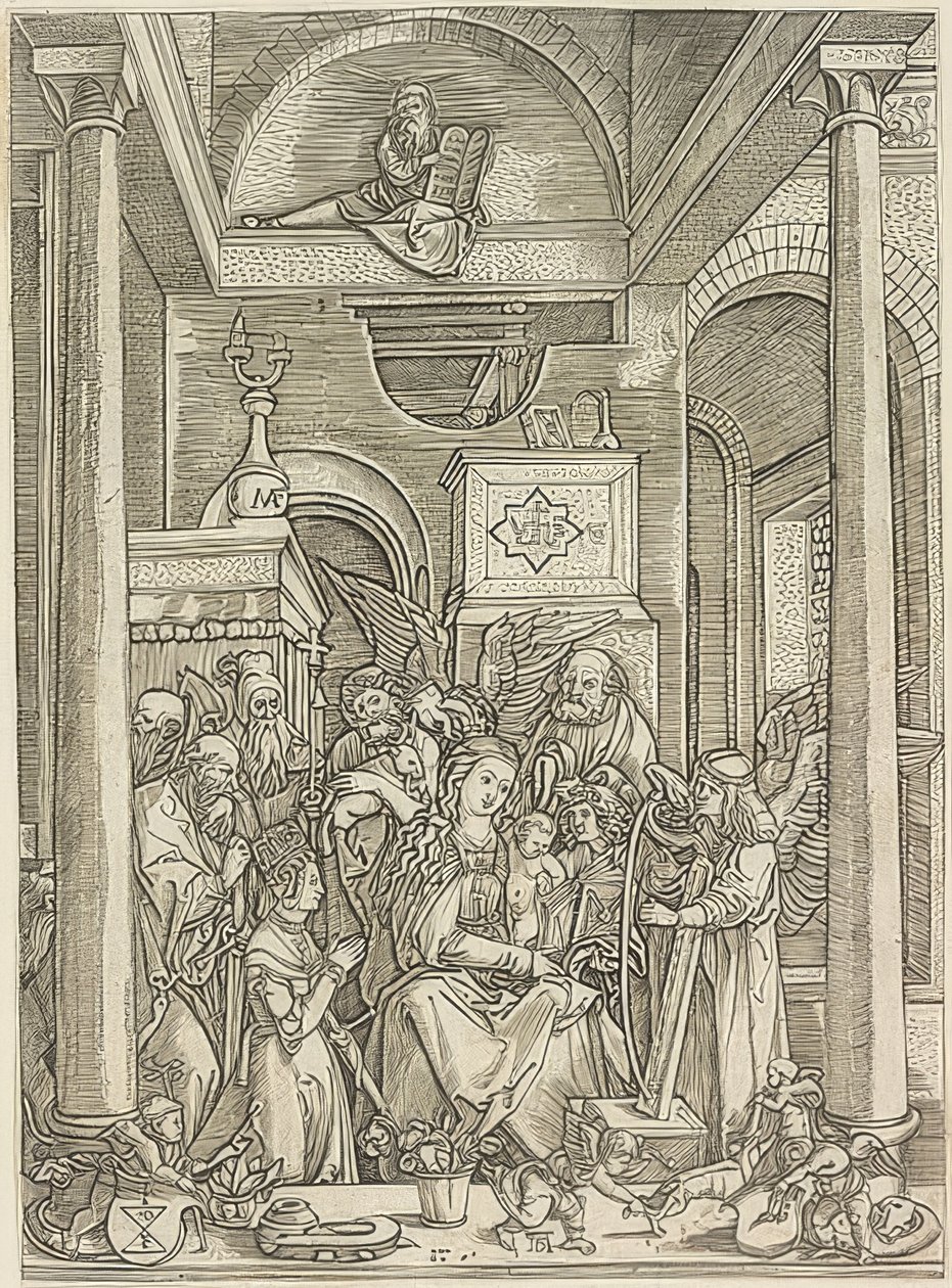 Mária dicsőítése alkotó: Marcantonio Raimondi