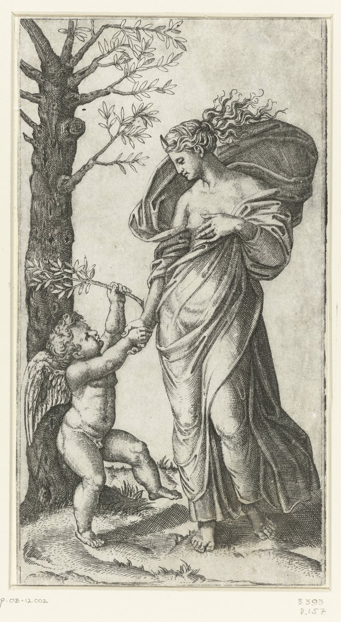 Minerva és Amor megbékélése alkotó: Marcantonio Raimondi