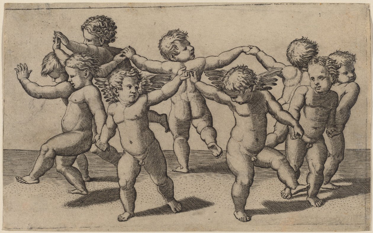 Ámor tánca alkotó: Marcantonio Raimondi after Raphael