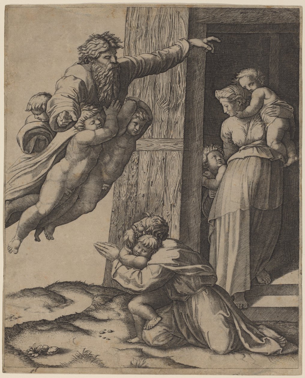 Isten megjelenése Noénak alkotó: Marcantonio Raimondi after Raphael
