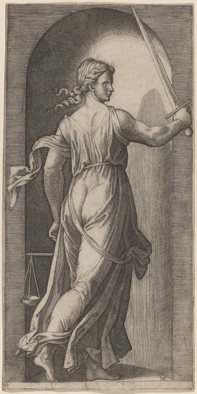 Igazságszolgáltatás alkotó: Marcantonio Raimondi after Raphael